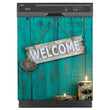 Load image into Gallery viewer, Always Welcome Magnet Skin on Black Dishwasher