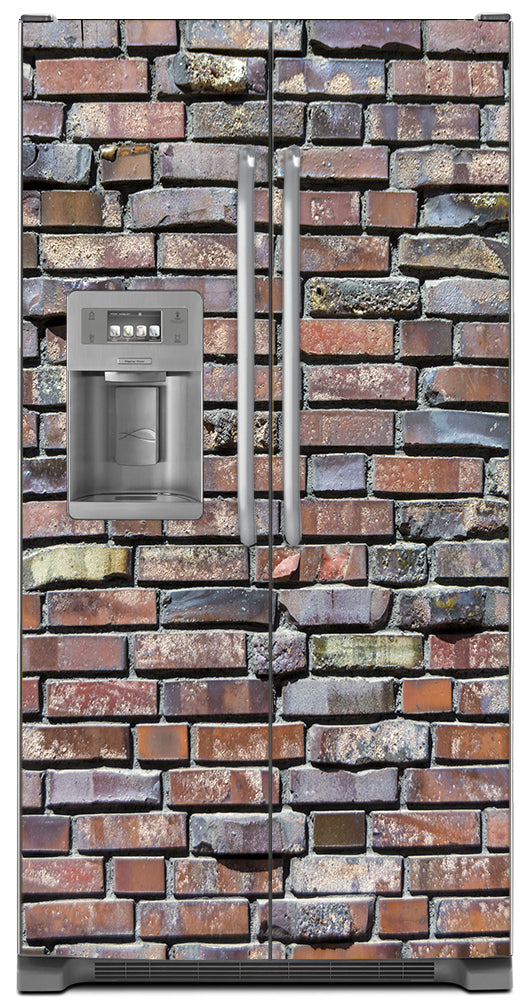 Colored Bricks Magnetic Refrigerator Cover Panel Skin Wrap on Fridge Model Type Side by Side Refrigerator with Ice Maker