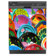 Load image into Gallery viewer, Colorful Plates Magnet Skin on Black Dishwasher