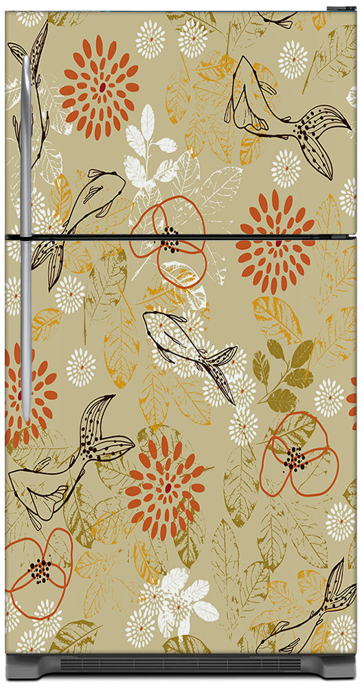 Koi Fish Refrigerator Skins How to Wrap Fridge Door Surface
