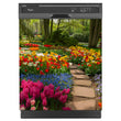 Load image into Gallery viewer, Flower Path Magnet Skin on Black Dishwasher