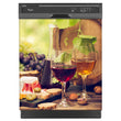 Load image into Gallery viewer, Glasses Of Wine Magnet Skin on Black Dishwasher
