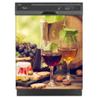 Load image into Gallery viewer, Glasses Of Wine Magnet Skin on Black Dishwasher