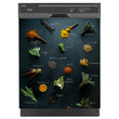 Load image into Gallery viewer, Herbs & Spices Magnetic Dishwasher Cover Skin Panel on Dishwasher with Black Control Panel