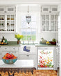 Load image into Gallery viewer, Kitchen with White Cabinets Green Countertop Terra Cotta Floor Kitchen Sink with Window next to Market Fresh Inspiration Magnet Skin on Dishwasher with White Control Panel