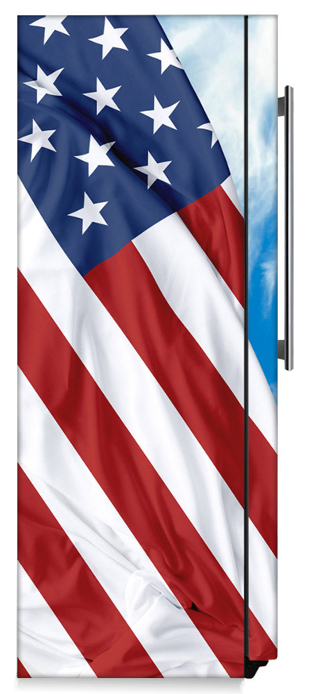 Majestic USA Flag Magnet Skin on Side of Refrigerator