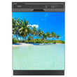 Load image into Gallery viewer, Paradise Island Magnetic Dishwasher Cover Skin Panel on Dishwasher with Black Control Panel