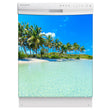 Load image into Gallery viewer, Paradise Island Magnetic Dishwasher Cover Skin Panel on Dishwasher with White Control Panel
