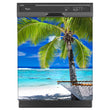 Load image into Gallery viewer, Perfect Palm Tree Magnet Skin on Black Dishwasher