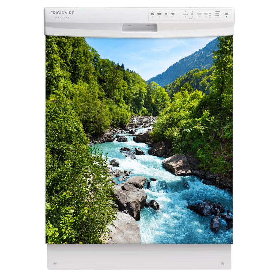 Rapids Country Magnet Skin on White Dishwasher