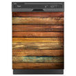Load image into Gallery viewer, Seasoned Wood Panel Magnet Skin on Black Dishwasher