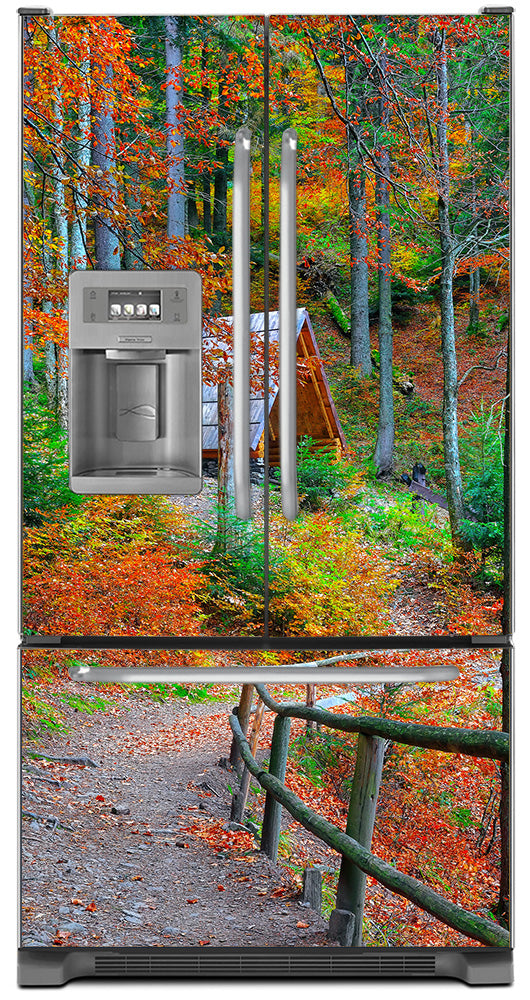 Seasons Change Magnet Skin on Model Type French Door Refrigerator with Ice Maker Water Dispenser
