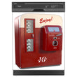 Load image into Gallery viewer, Vintage Vending Machine Magnetic Dishwasher Cover Skin Panel on Dishwasher with Black Control Panel