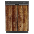 Load image into Gallery viewer, Weathered Wood Planks Magnetic Dishwasher Cover Skin Panel on Dishwasher with Black Control Panel