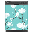 Load image into Gallery viewer, White Magnolias Magnet Skin on Black Dishwasher