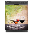 Load image into Gallery viewer, Wine Tasting Magnetic Dishwasher Cover Skin Panel on Dishwasher with Black Control Panel