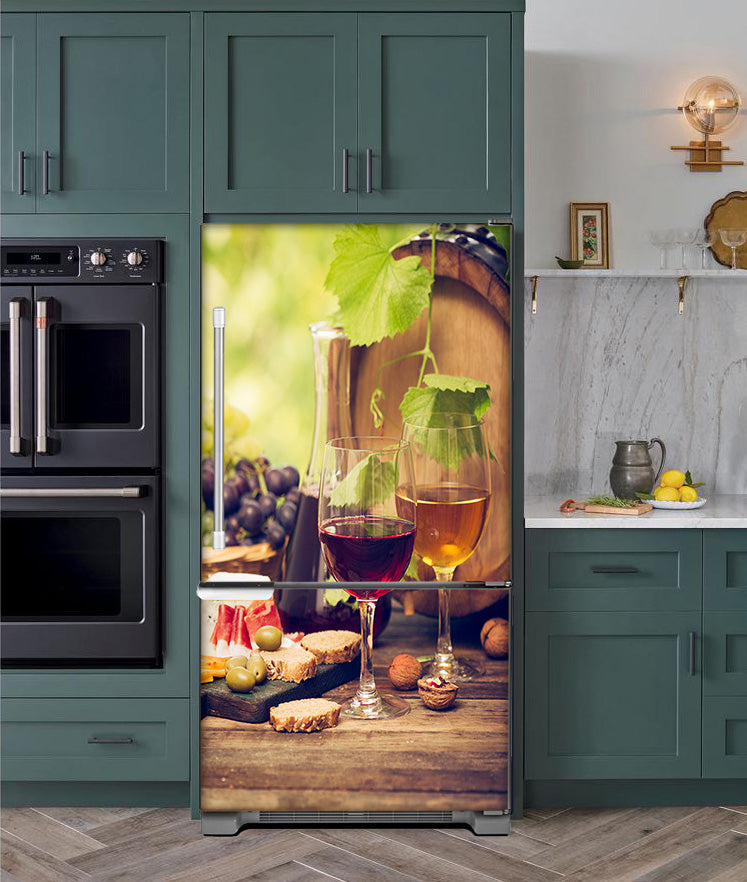 Magnetic Wine Glasses Refrigerator Wrap Change Fridge Door Look How To –  Best Appliance Skins