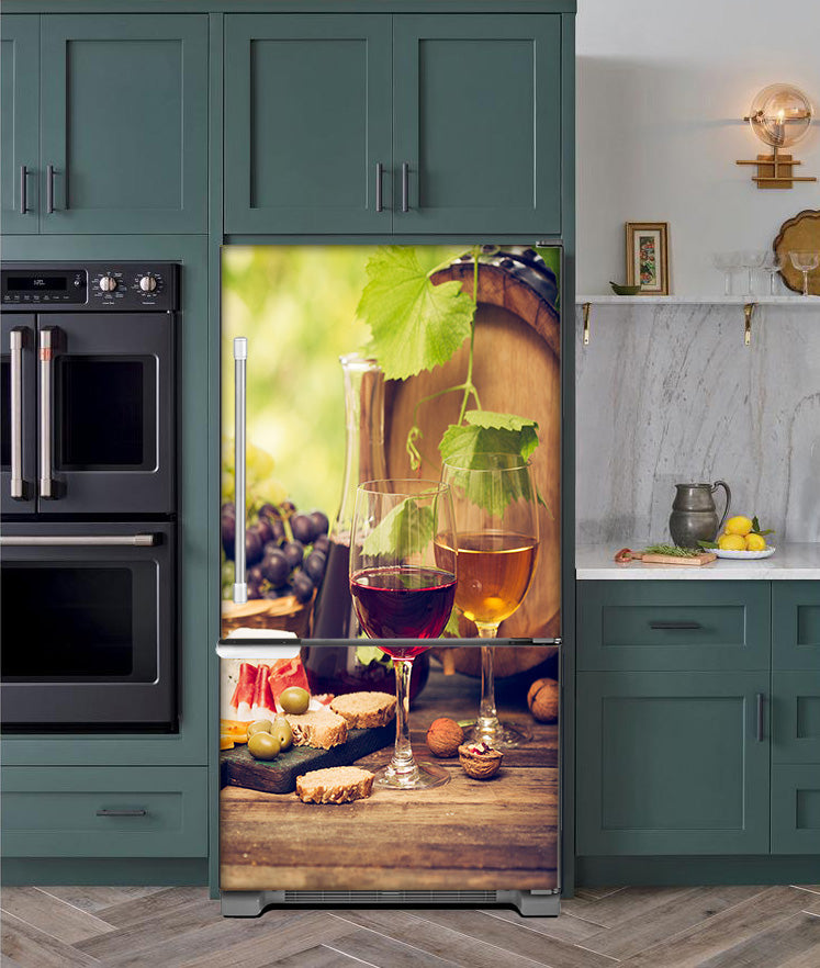 Best! Magnetic Glasses of Wine Refrigerator Skin