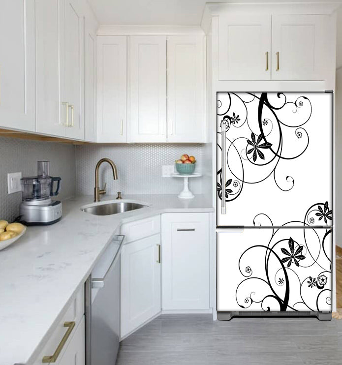 Best! Swirling Flowers Refrigerator Skin