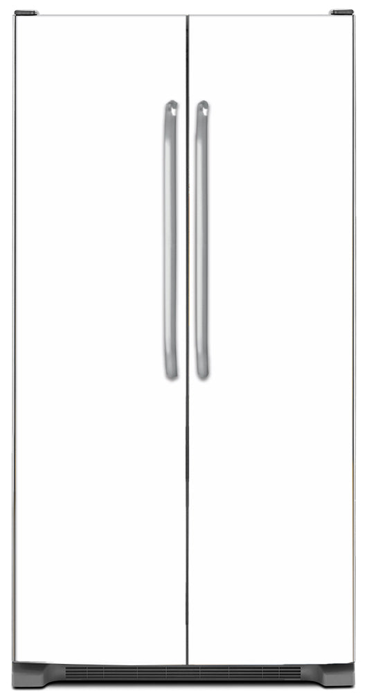 Semi Gloss White Magnet Skin on Model Type Side by Side Refrigerator