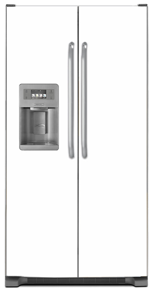Semi Gloss White Magnet Skin on Model Type Side by Side Refrigerator with Ice Maker Water Dispenser