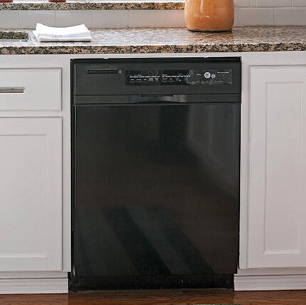 magnet black dishwasher cover on dishwasher white kitchen cabinets with granite countertop