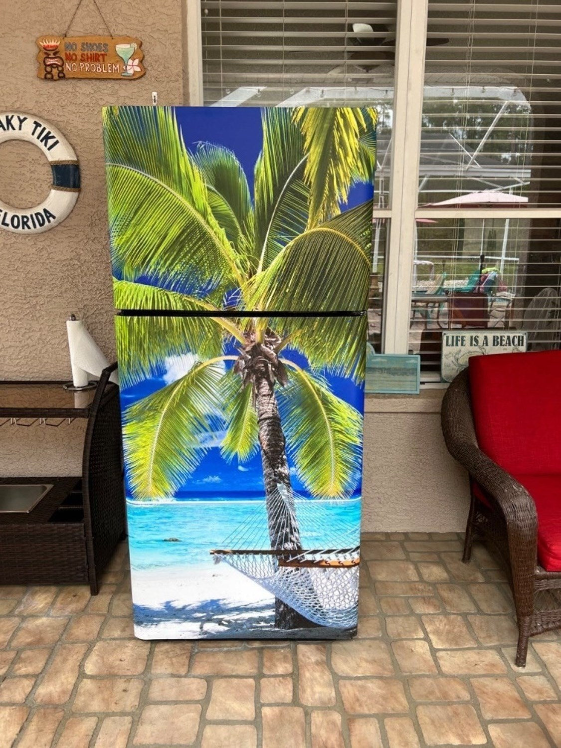magnetic fridge skin palm tree on top freezer fridge model