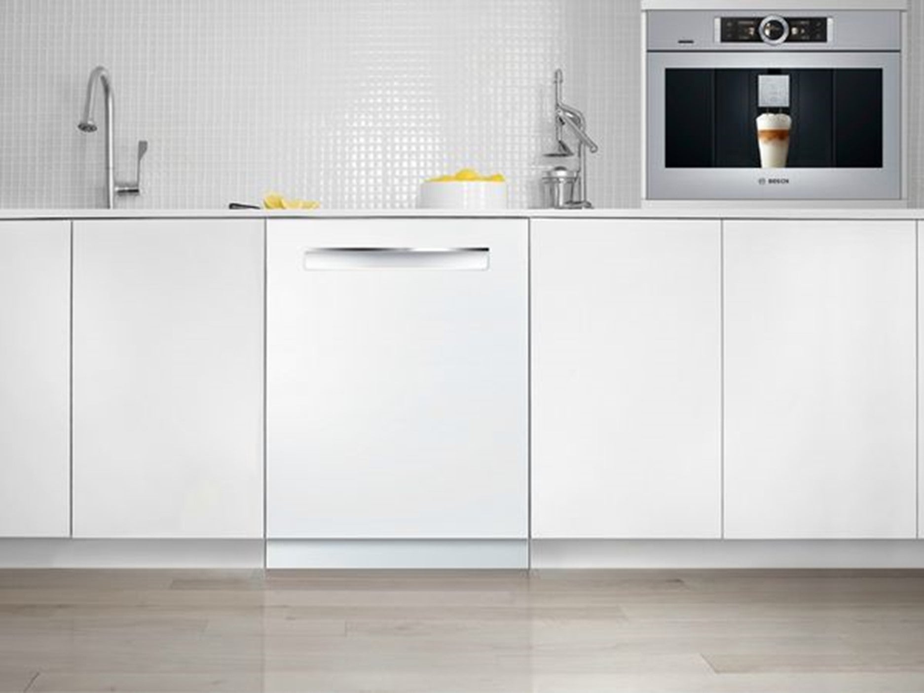magnetic white dishwasher cover skin on dishwasher in white kitchen