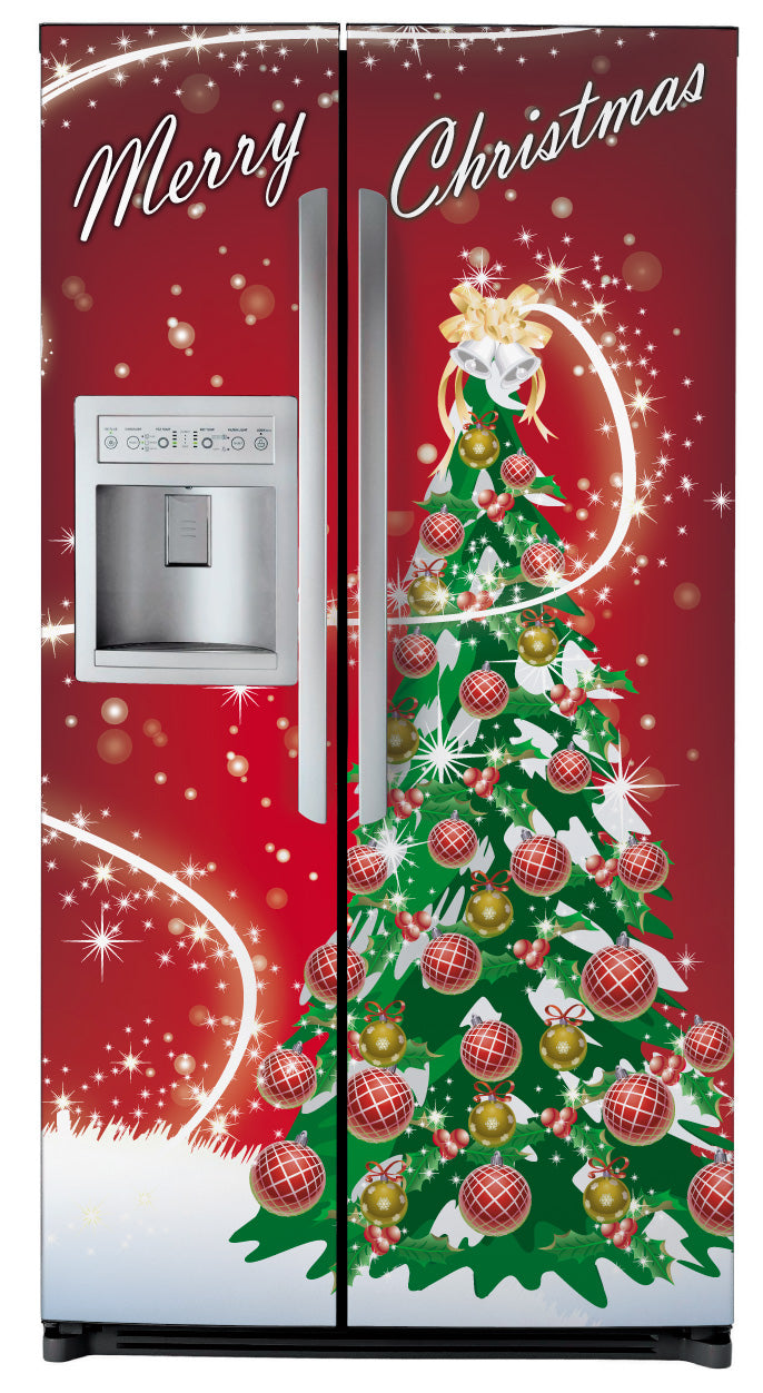Best! Merry Christmas Tree Refrigerator Skin