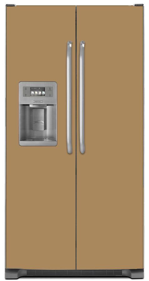  Almond Nutshell Color Magnet Skin on Model Type Side by Side Refrigerator with Ice Maker Water Dispenser 