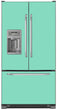 Load image into Gallery viewer, Aqua Green Color Magnet Skin on Model Type French Door Refrigerator with Ice Maker Water Dispenser
