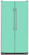 Load image into Gallery viewer, Aqua Green Color Magnet Skin on Model Type Side by Side Refrigerator
