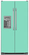 Load image into Gallery viewer, Aqua Green Color Magnet Skin on Model Type Side by Side Refrigerator with Ice Maker Water Dispenser
