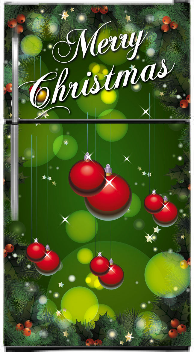 Best! Merry Christmas Bulbs Refrigerator Skin