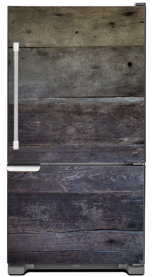  Barn Wood Panels Magnetic Refrigerator Skin Wrap Cover on Model Type Bottom Freezer Fridge 