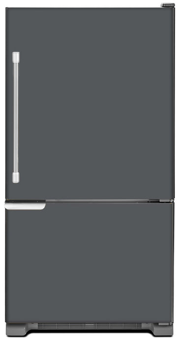 Battleship Gray Color Magnet Skin on Model Type Bottom Freezer Refrigerator