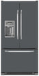 Load image into Gallery viewer, Battleship Gray Color Magnet Skin on Model Type French Door Refrigerator with Ice Maker Water Dispenser
