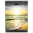 Load image into Gallery viewer, Beach Sunrise Magnet Skin on Black Dishwasher
