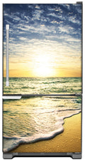Beach Sunrise Magnet Skin on Model Type Bottom Freezer Refrigerator