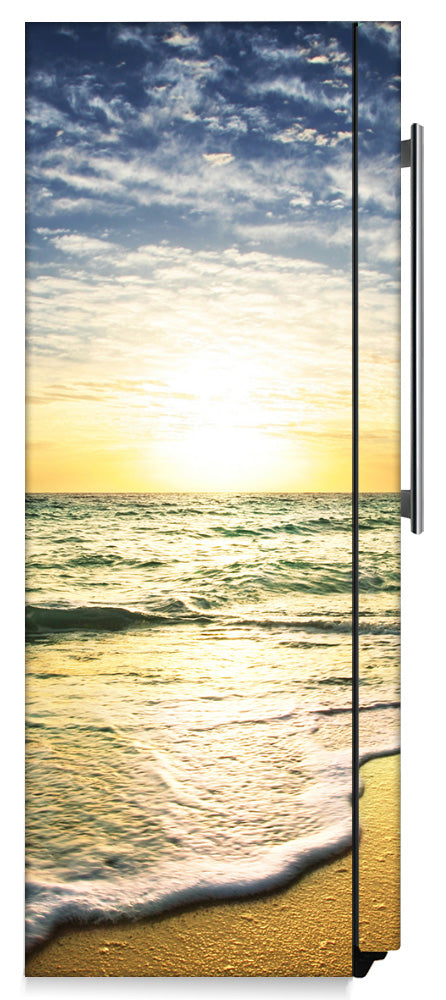 Beach Sunrise Magnet Skin on Side of Refrigerator