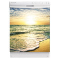 Beach Sunrise Magnet Skin on White Dishwasher