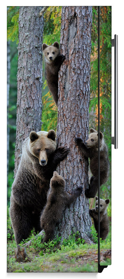  Bear Family Magnet Skin on Side of Refrigerator 