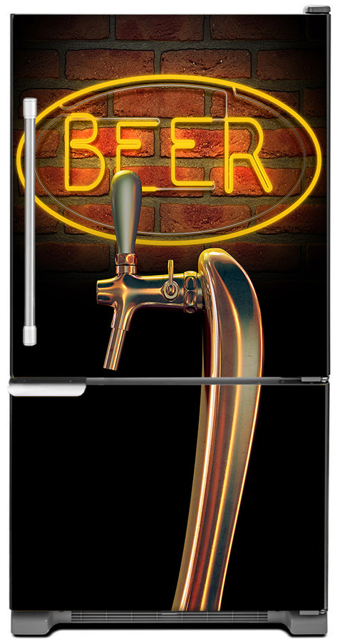  Beer Tap Magnet Skin on Model Type Bottom Freezer Refrigerator 