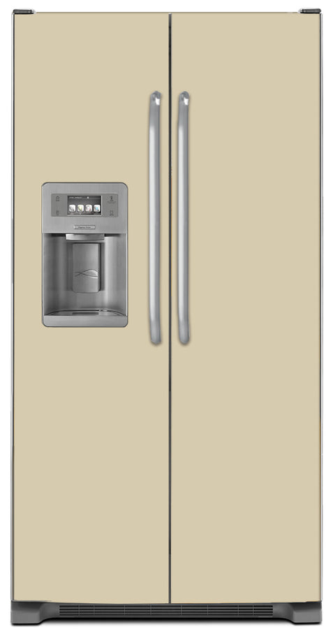  Biscuit Beige Color Magnet Skin on Model Type Side by Side Refrigerator with Ice Maker Water Dispenser 