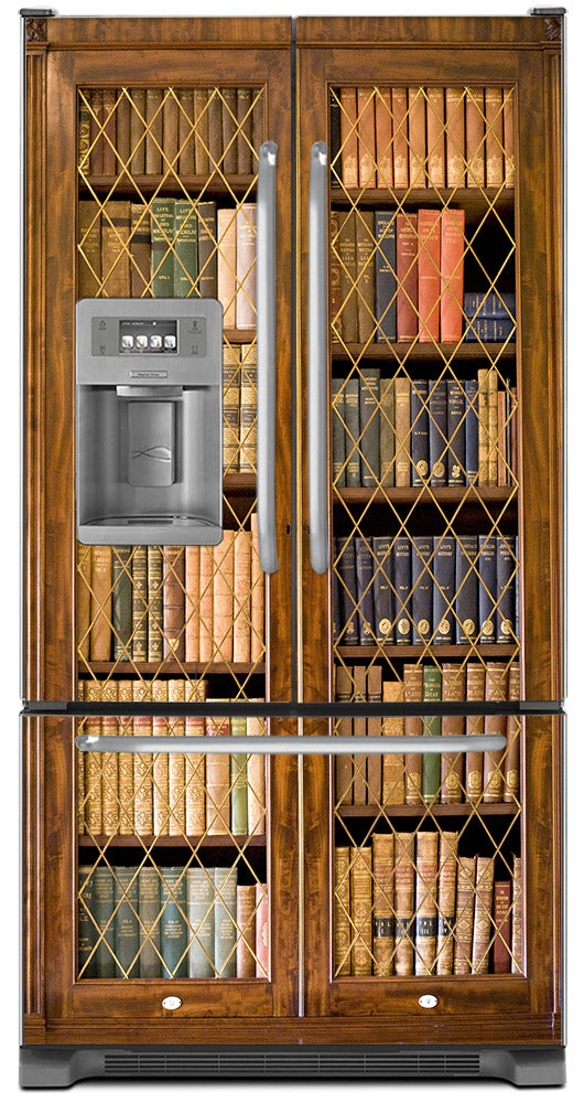 Bookcase Magnet Skin on Model Type French Door Refrigerator with Ice Maker Water Dispenser