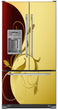 Load image into Gallery viewer, Burgundy Gold Leaf Magnet Skin on Model Type French Door Refrigerator with Ice Maker Water Dispenser
