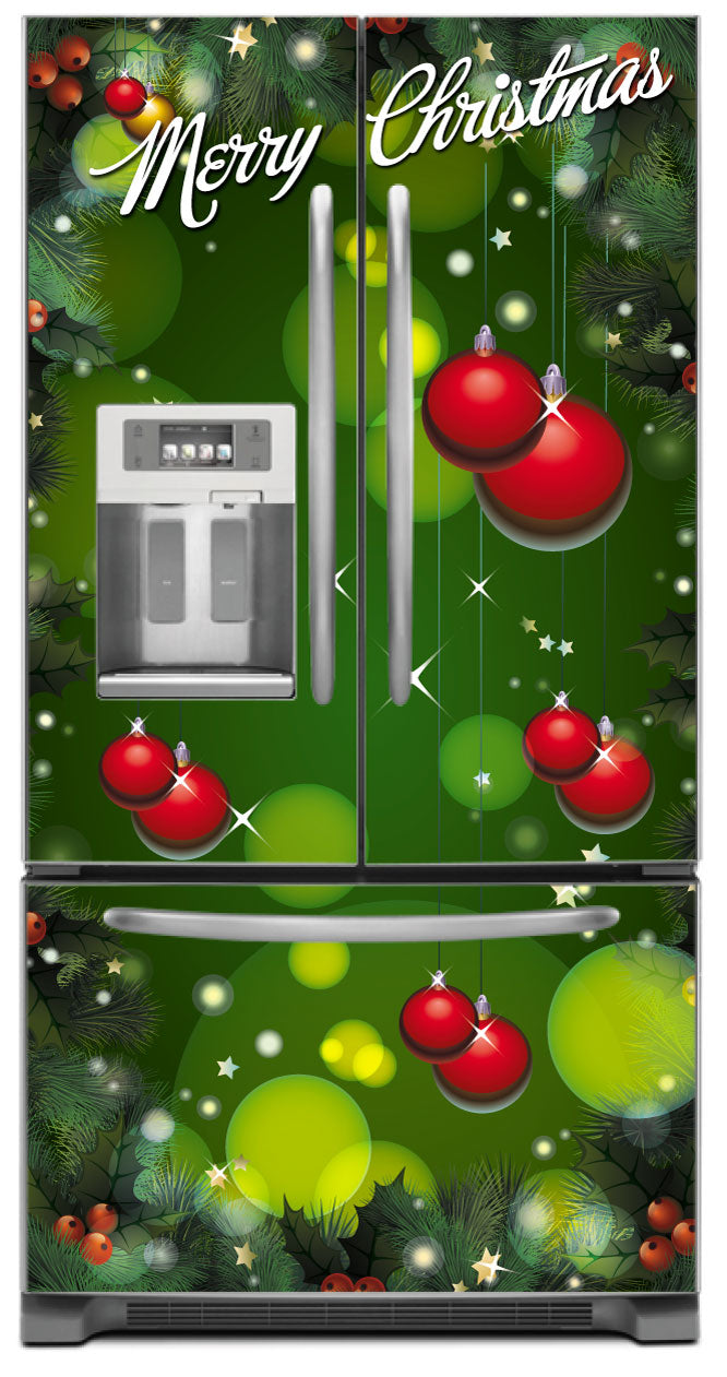 Best! Merry Christmas Bulbs Refrigerator Skin