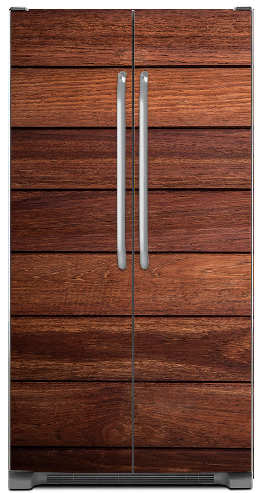 Cherry Wood Panels Magnet Skin Panel on Refrigerator Model Type Side by Side Fridge with Icemaker
