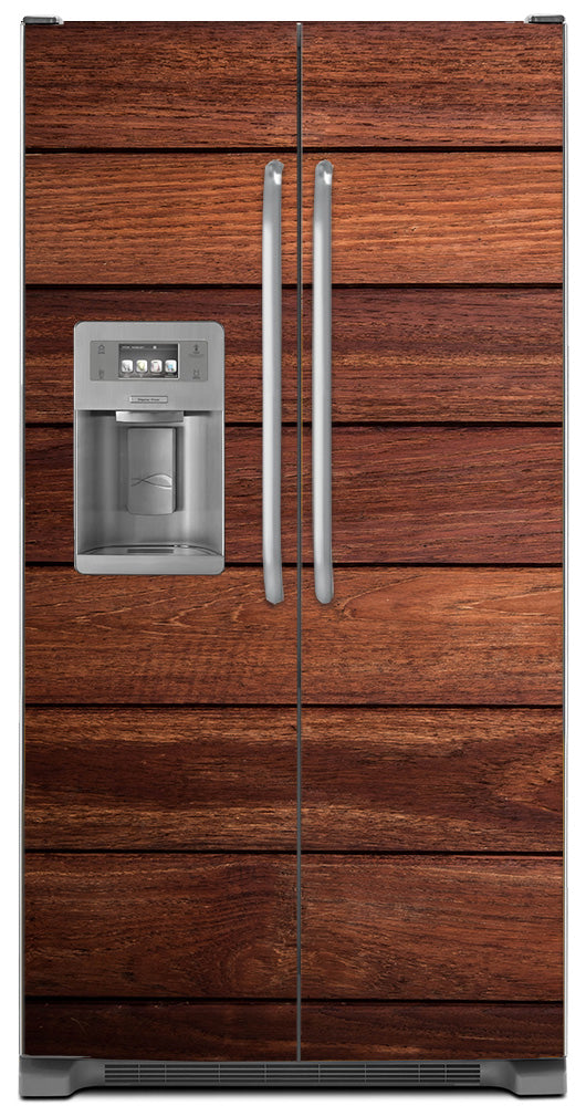 Cherry Wood Panels Magnet Skin Panel on Refrigerator Model Type Side by Side Fridge with Icemaker