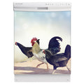 Chickens On The Run Magnet Skin on White Dishwasher